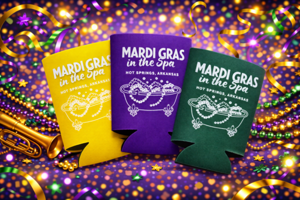 Mardi Gras in the Spa Koozie